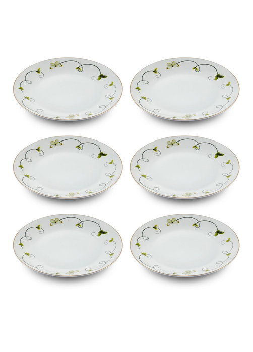 Hermia DNR0067 Platos de Postre de Porcelana 6 Piezas 20x20x2 cm